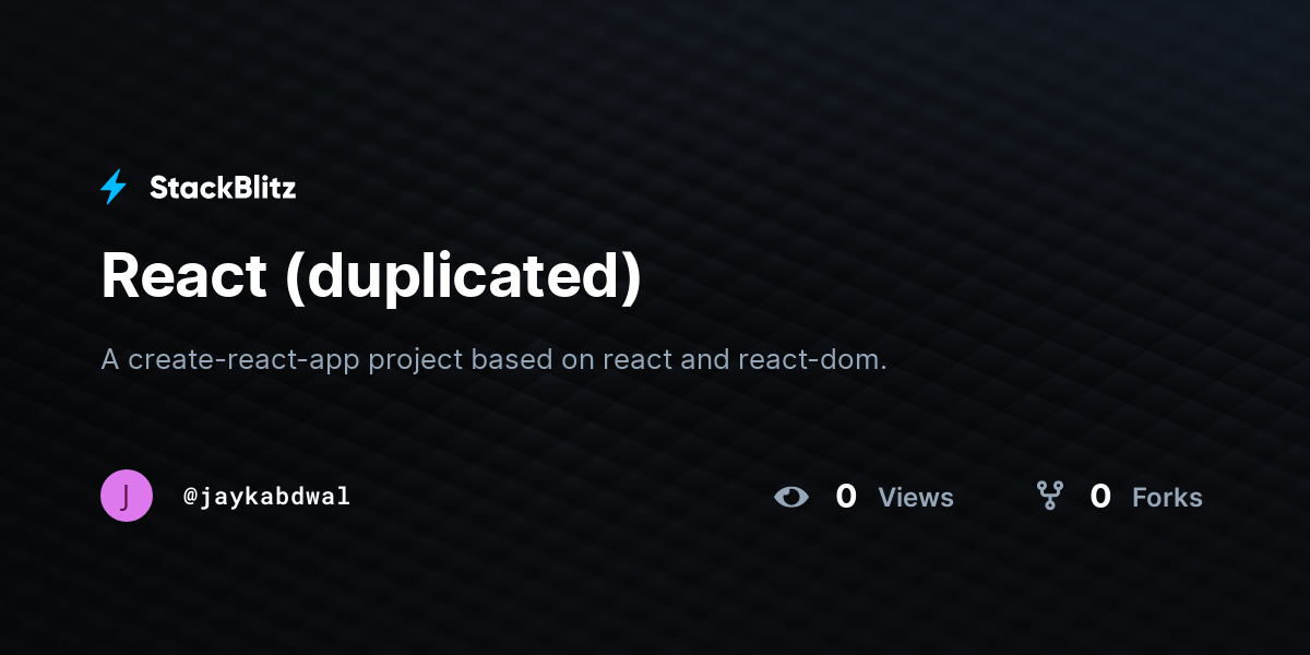 React (duplicated) - StackBlitz