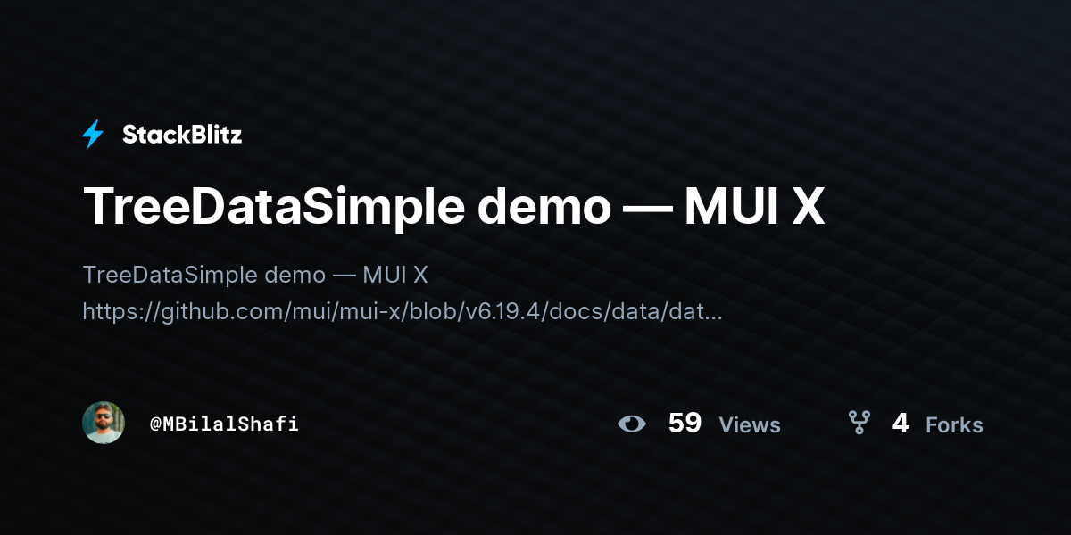 TreeDataSimple demo — MUI X - StackBlitz
