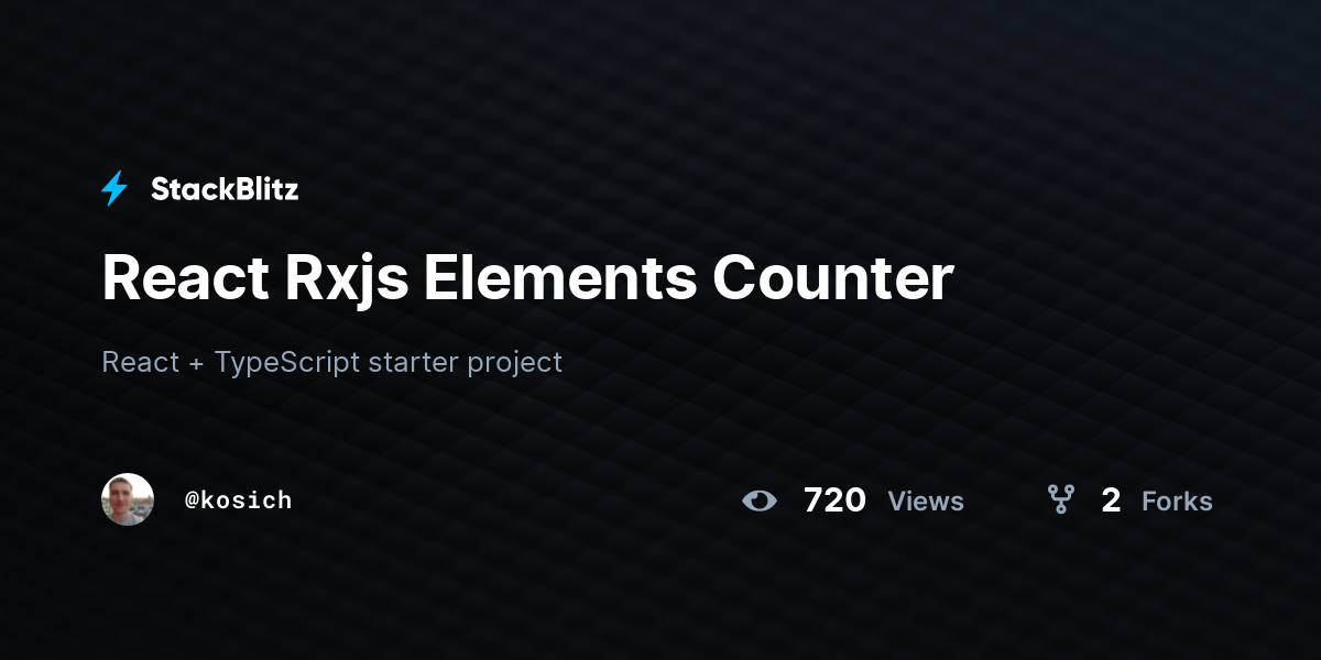 React Rxjs Elements Counter - StackBlitz