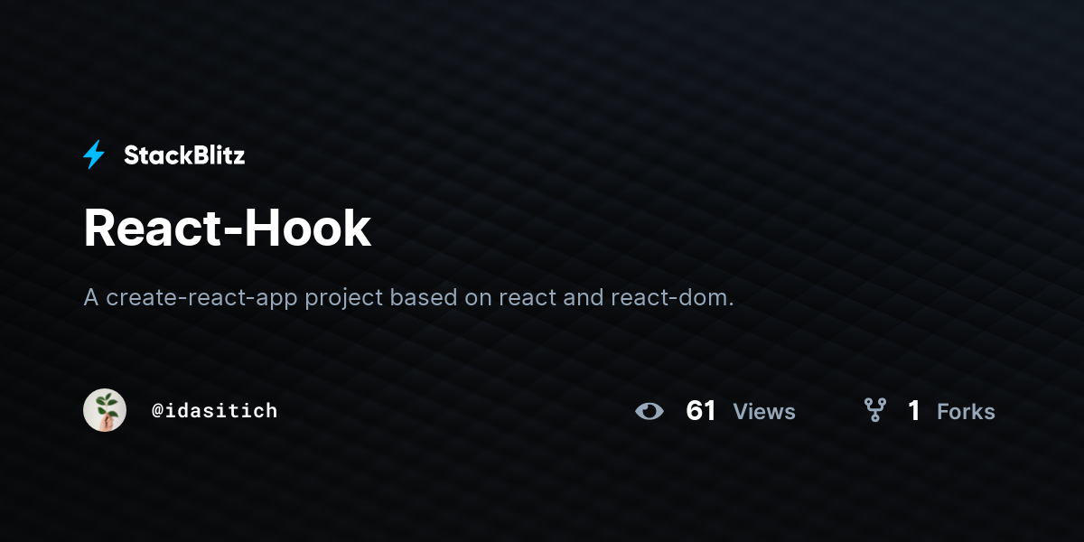 React-Hook - StackBlitz