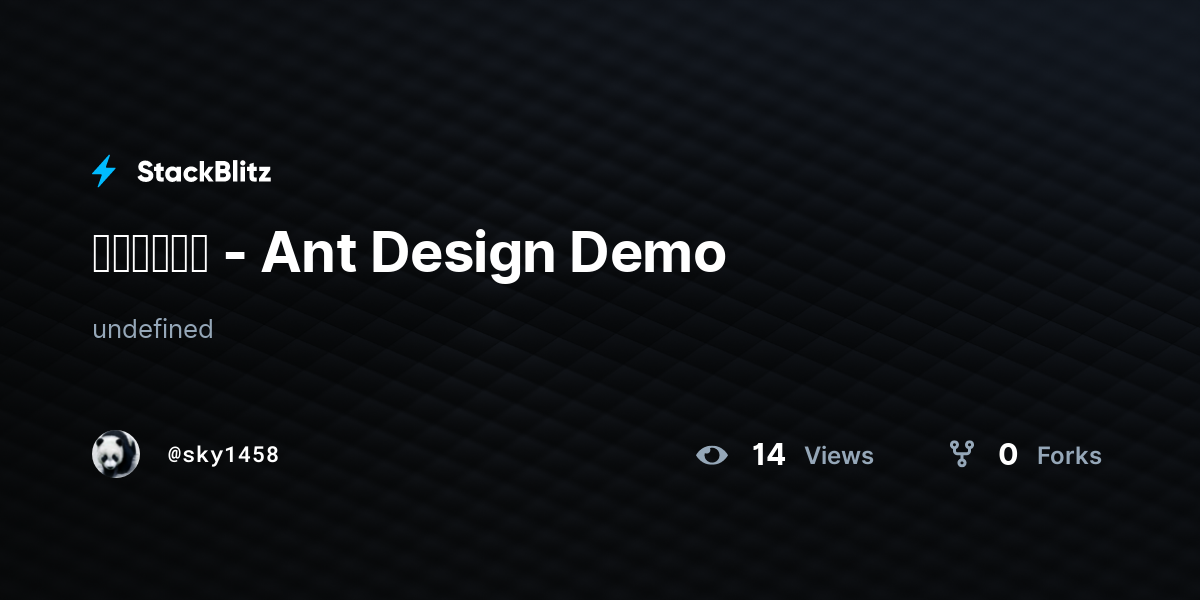 受控操作示例 - Ant Design Demo - StackBlitz