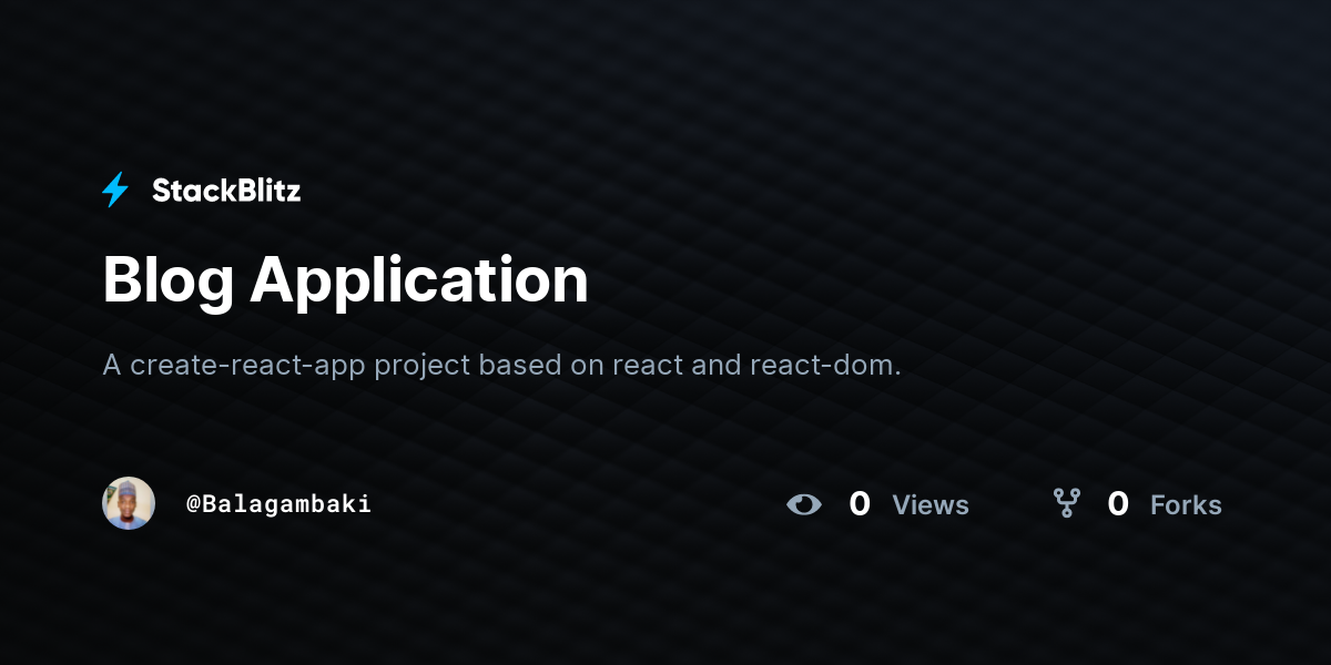 Blog Application - StackBlitz