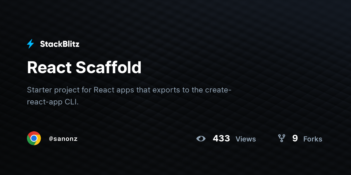 React Scaffold - StackBlitz