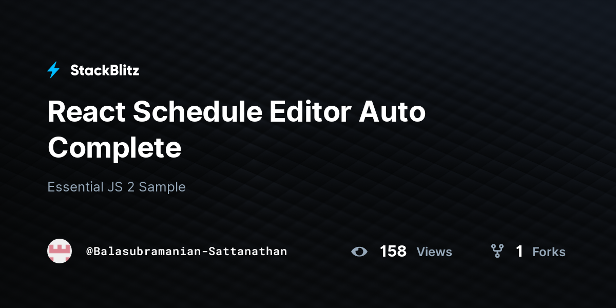 React Schedule Editor Auto Complete - StackBlitz