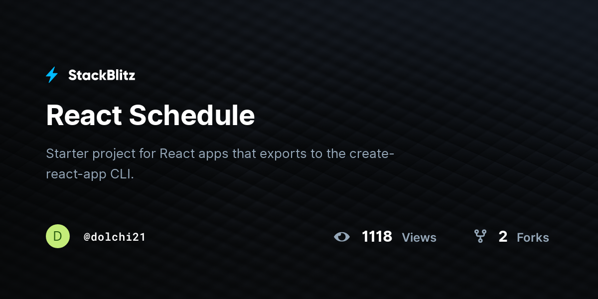 React Schedule - StackBlitz