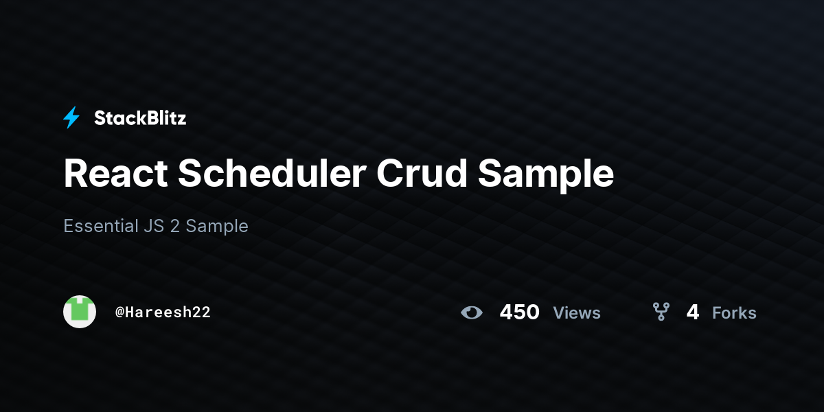 React Scheduler Crud Sample - StackBlitz