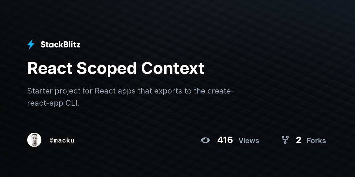 React Scoped Context - StackBlitz