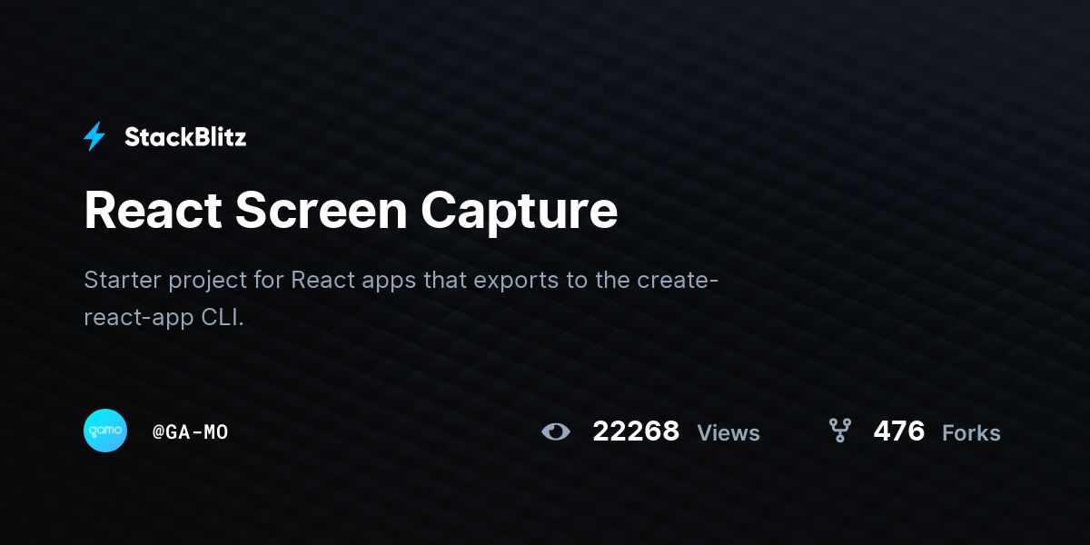 React Screen Capture - StackBlitz