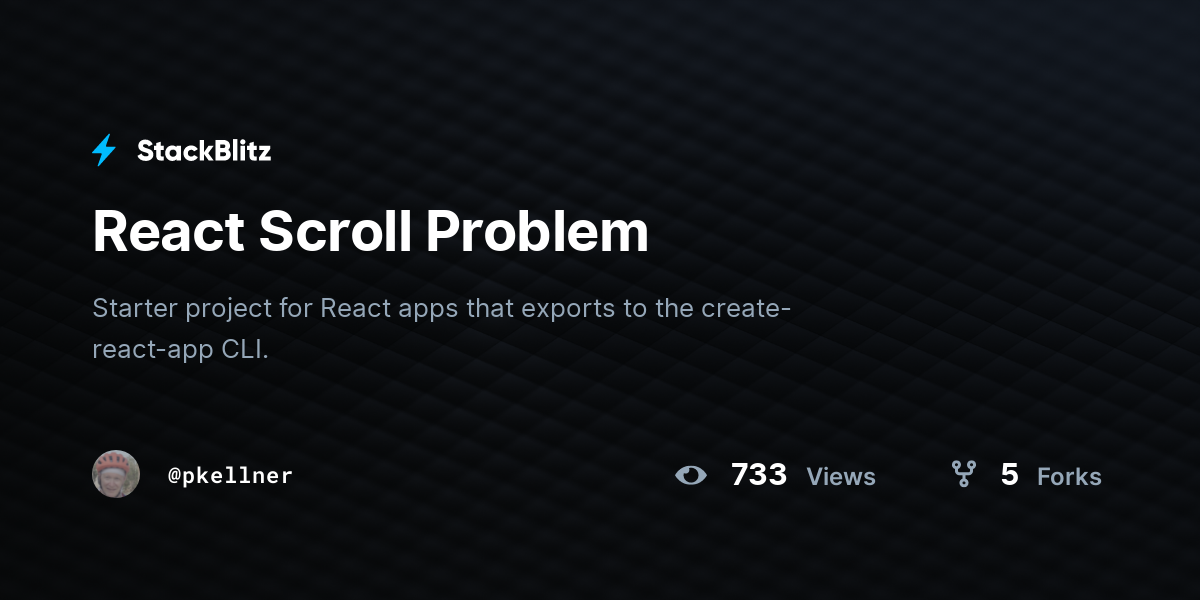 React Scroll Problem - StackBlitz