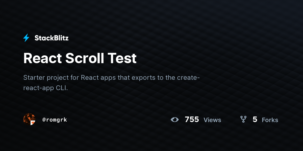 React Scroll Test - StackBlitz