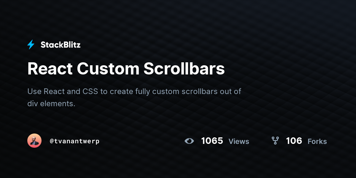 React Custom Scrollbars - StackBlitz