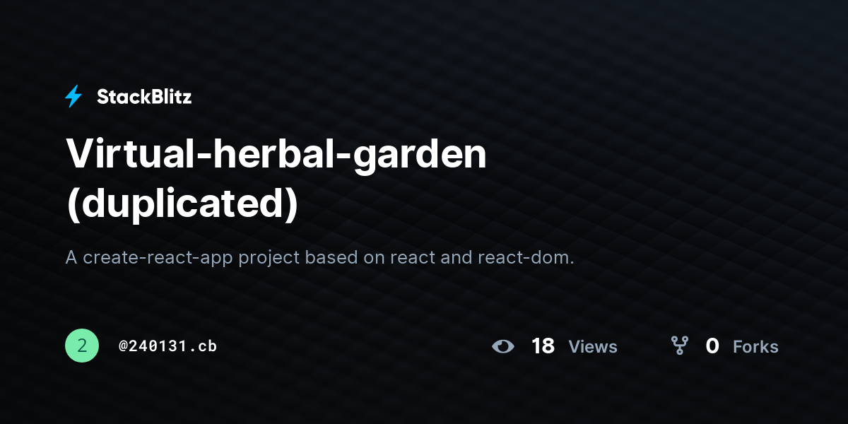 Virtual-herbal-garden (duplicated) - StackBlitz