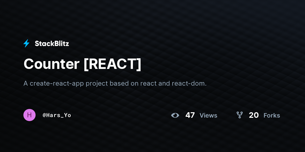 Counter [REACT] - StackBlitz