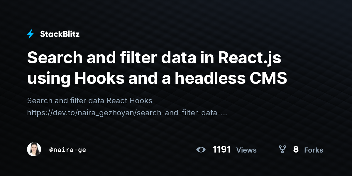 Search and filter data in React.js using Hooks and a headless CMS ...