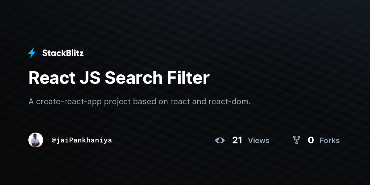react-js-search-filter-stackblitz