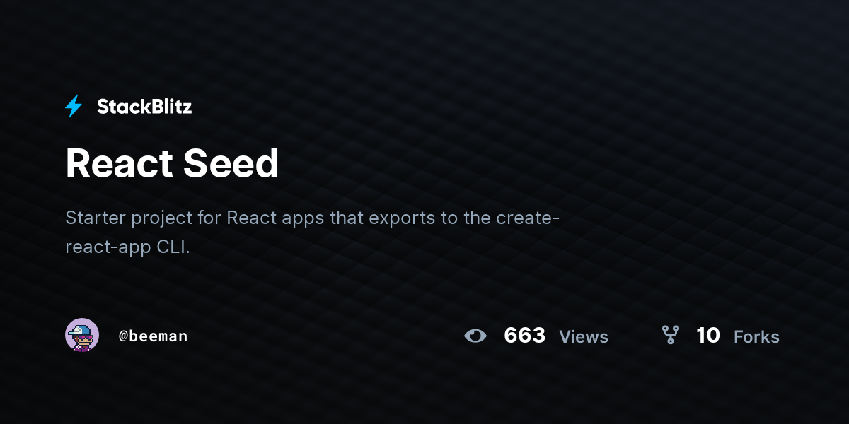 React Seed - StackBlitz