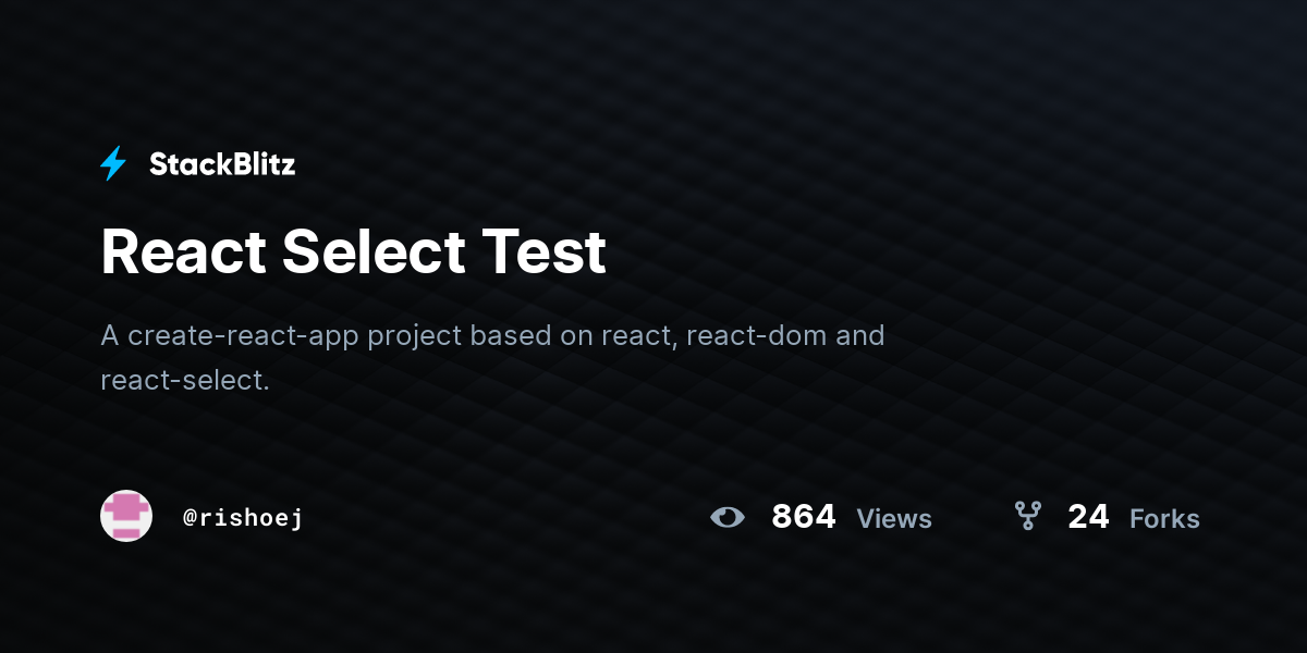 React Select Test - StackBlitz