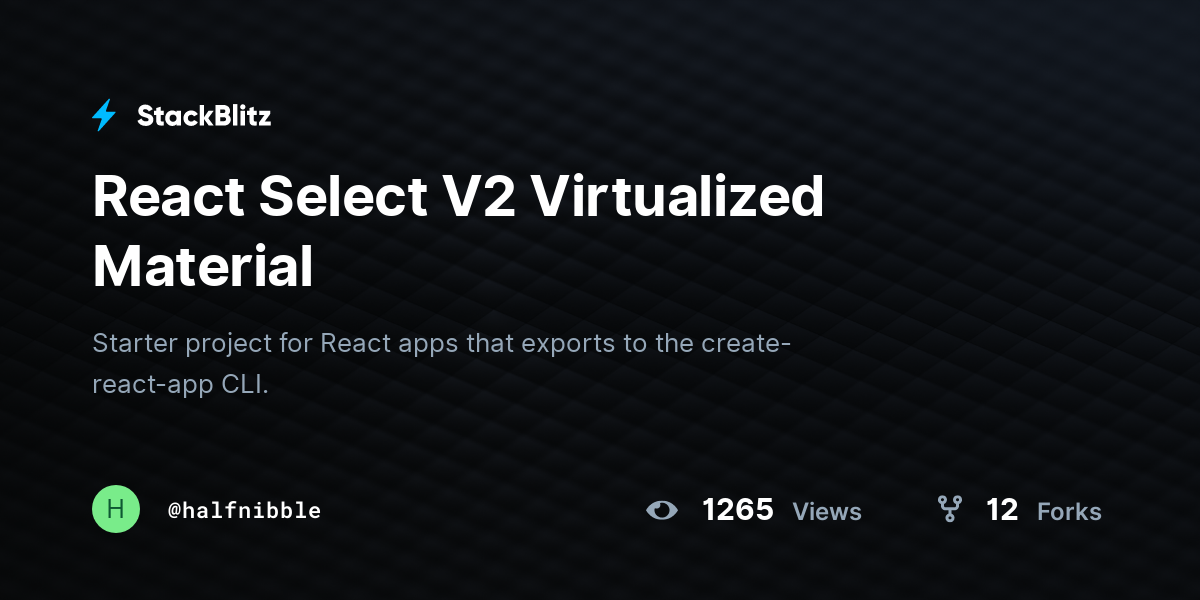 React Select V2 Virtualized Material - StackBlitz
