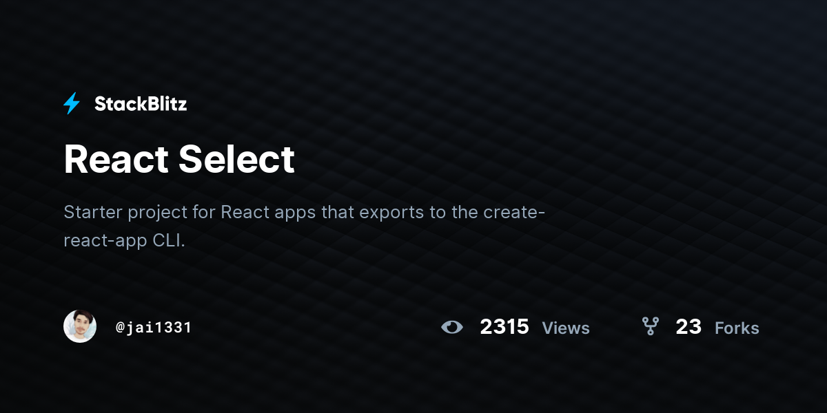 React Select - StackBlitz