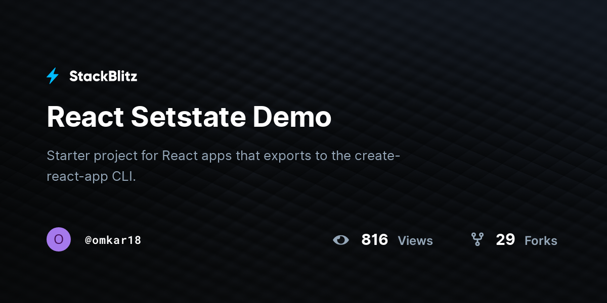 React Setstate Demo - StackBlitz