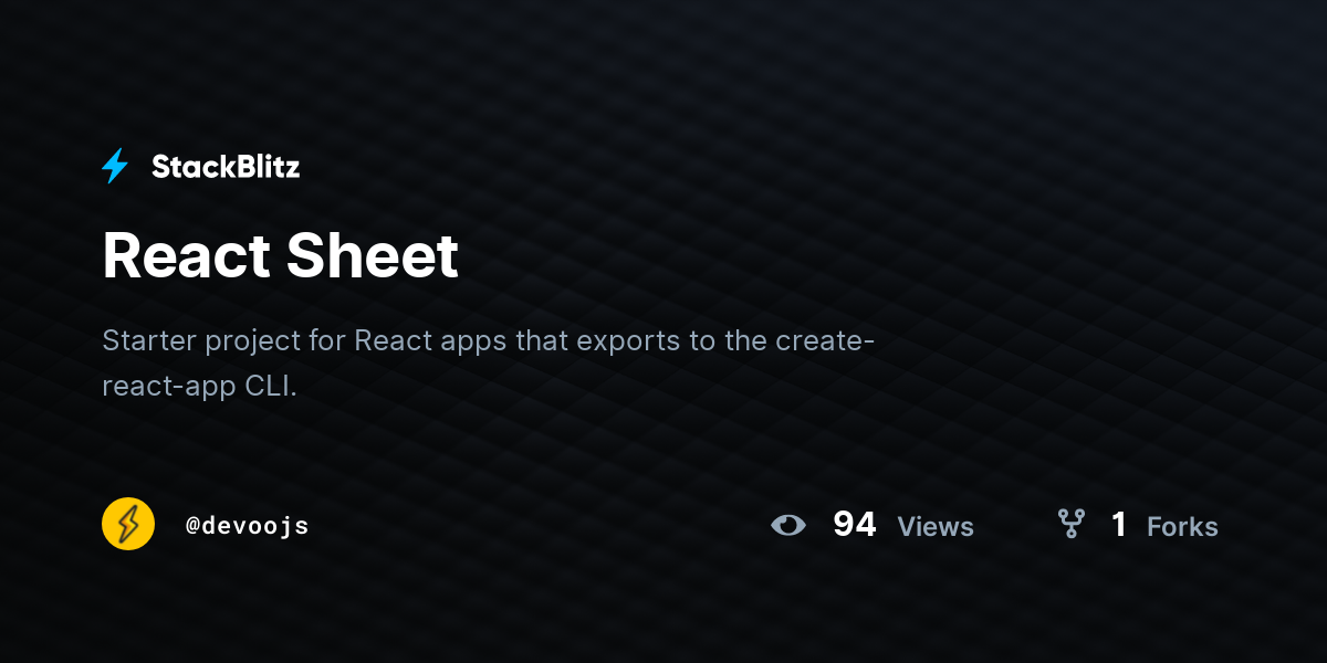 React Sheet - StackBlitz