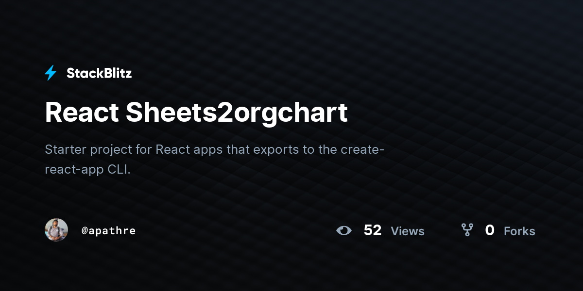React Sheets2orgchart - StackBlitz