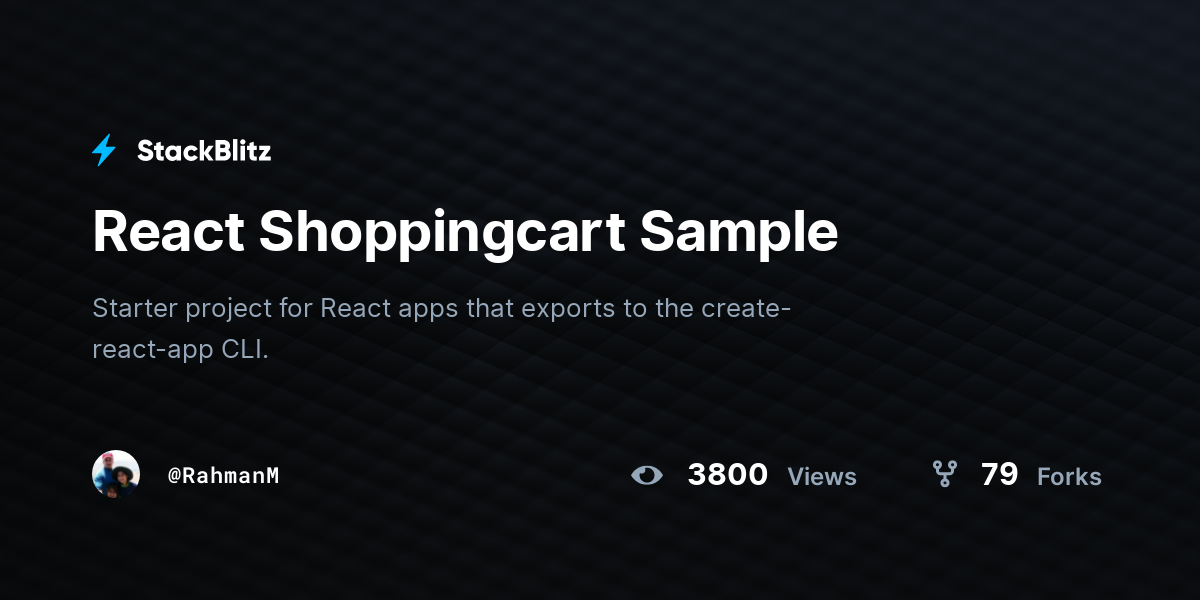 React Shoppingcart Sample - StackBlitz