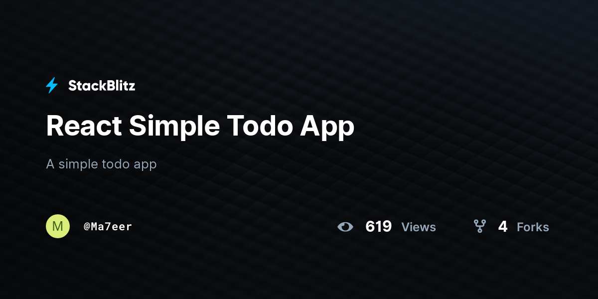 React Simple Todo App - StackBlitz