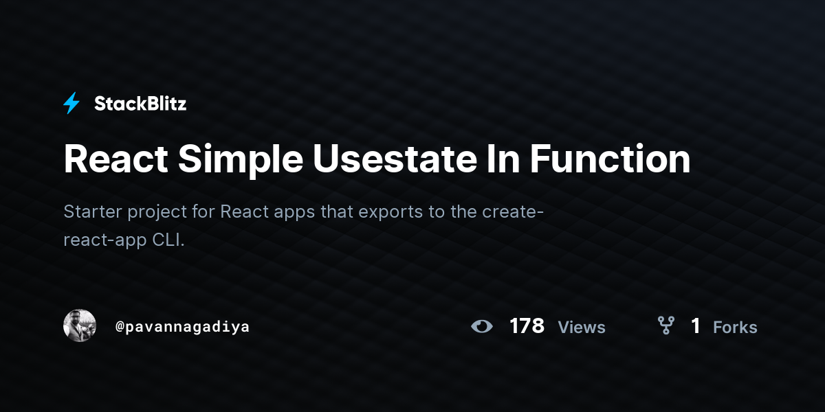 React Simple Usestate In Function - StackBlitz