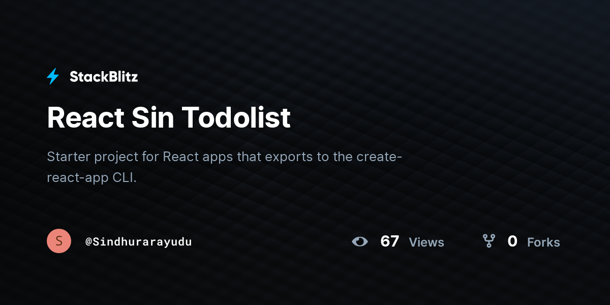 React Sin Todolist - StackBlitz