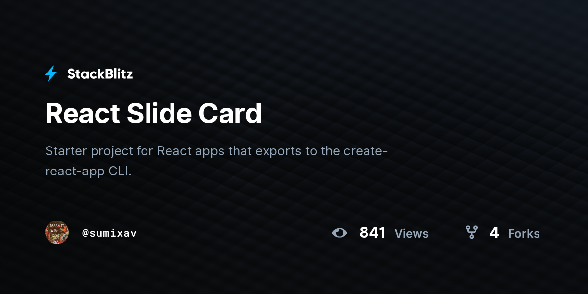 React Slide Card - StackBlitz