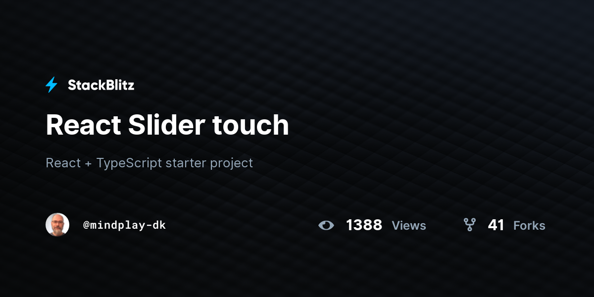 React Slider touch - StackBlitz