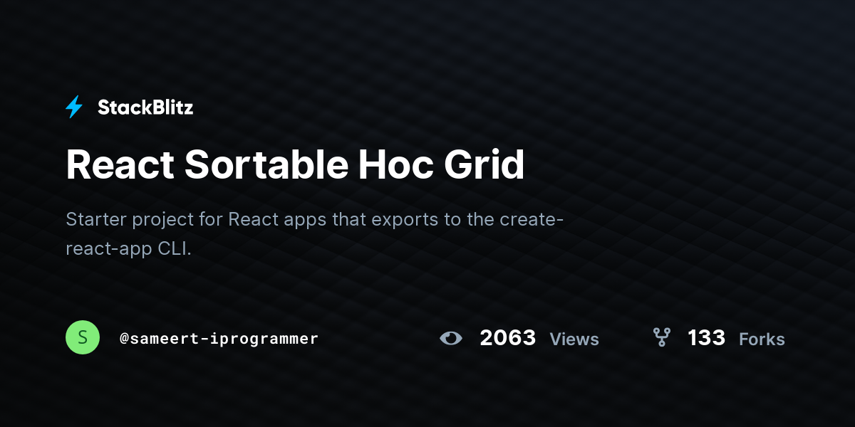 React Sortable Hoc Grid - StackBlitz