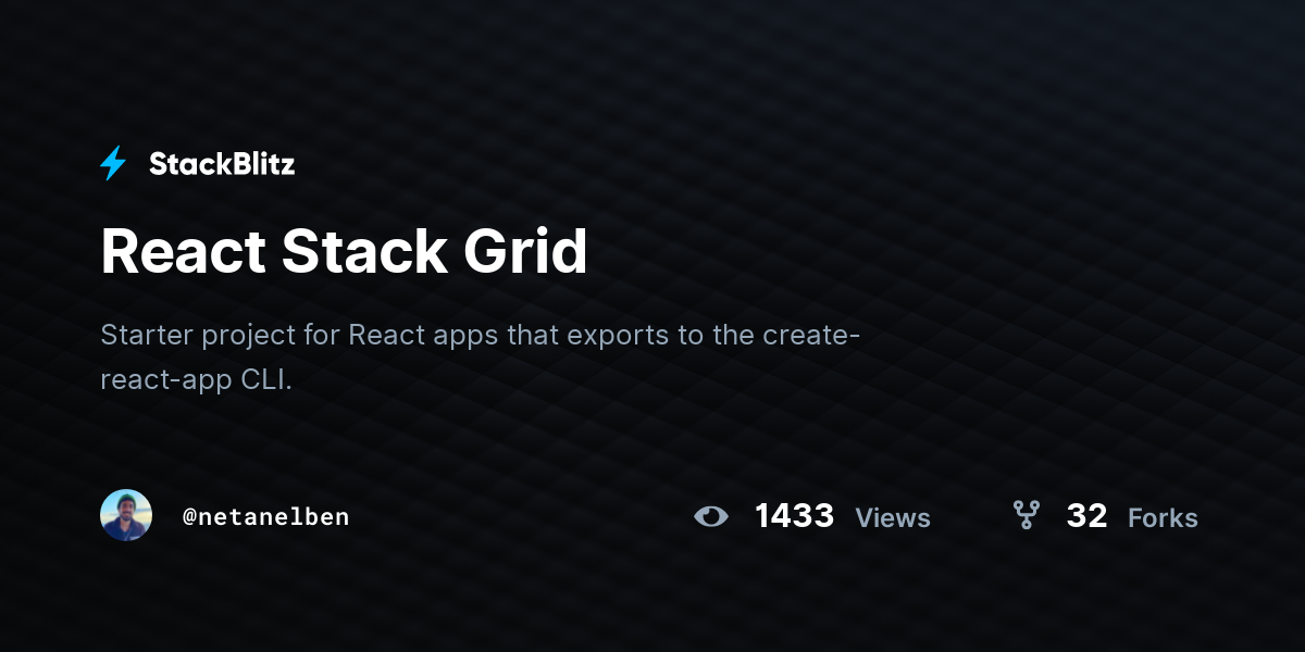 React Stack Grid - StackBlitz