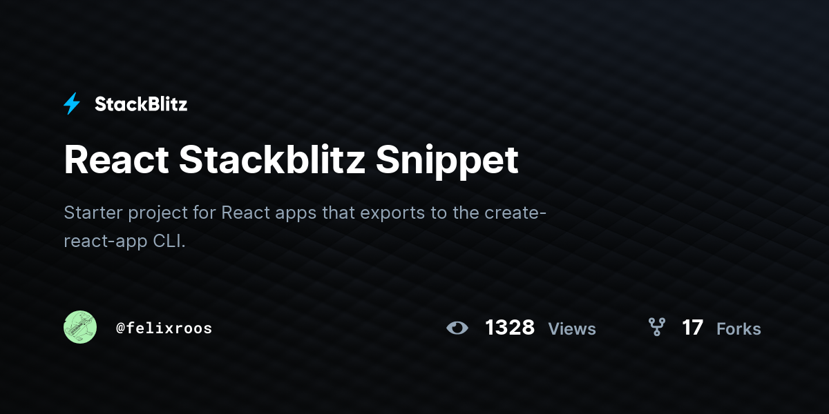 React Stackblitz Snippet - StackBlitz
