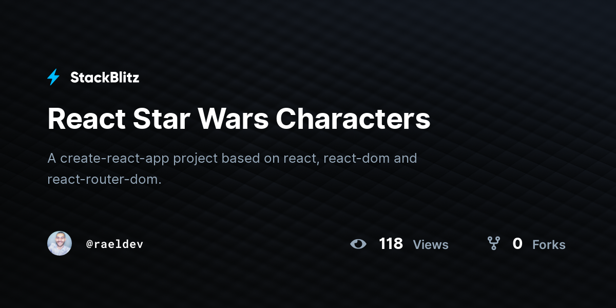 React Star Wars Characters - StackBlitz