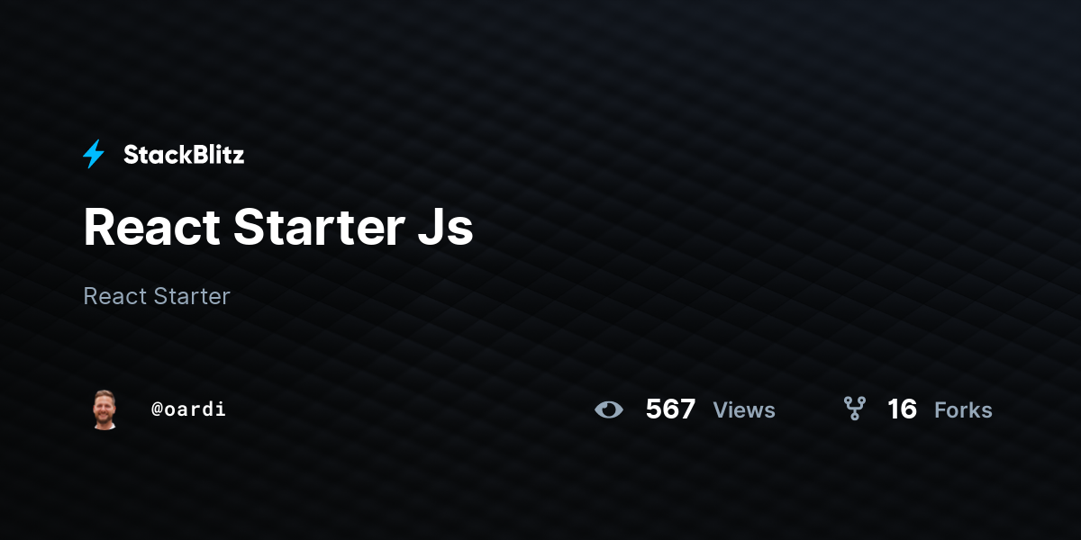 React Starter Js - StackBlitz
