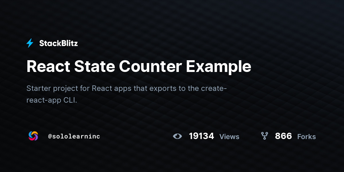 React State Counter Example - StackBlitz
