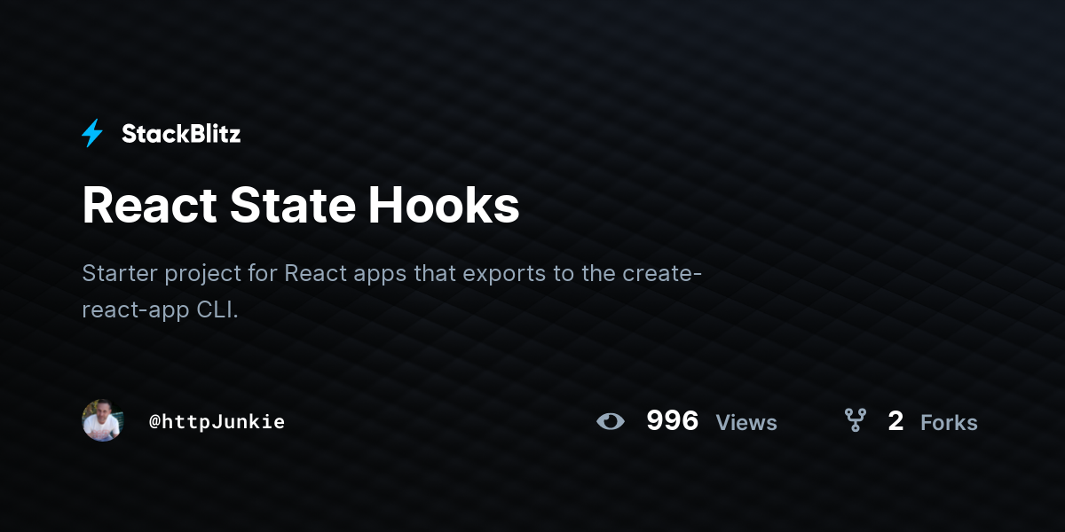 React State Hooks - StackBlitz