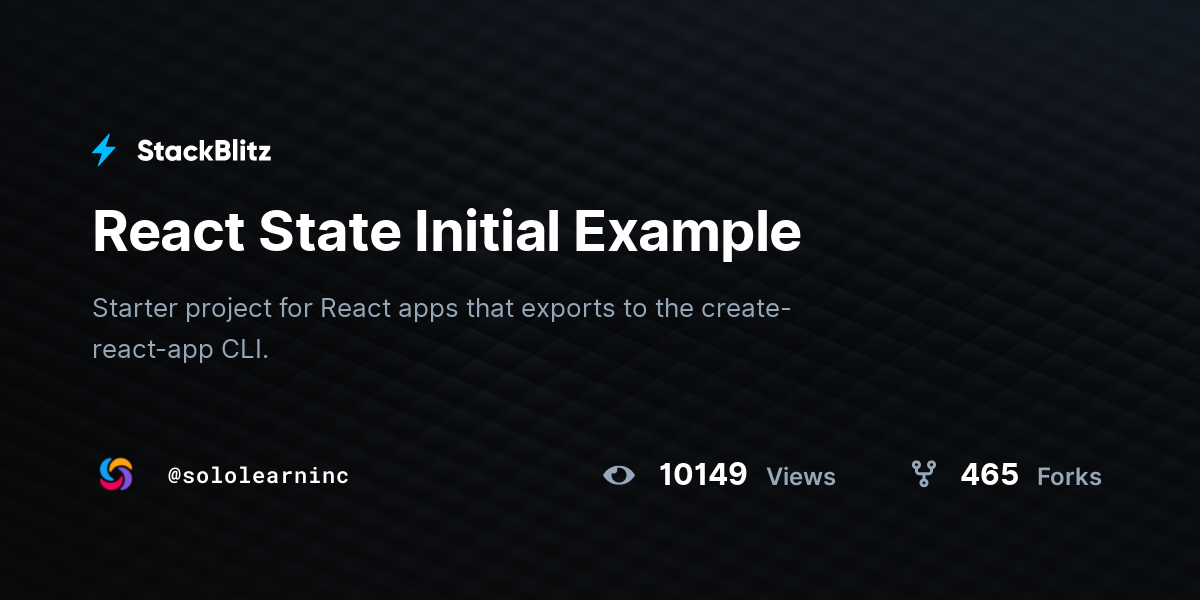 React State Initial Example - StackBlitz