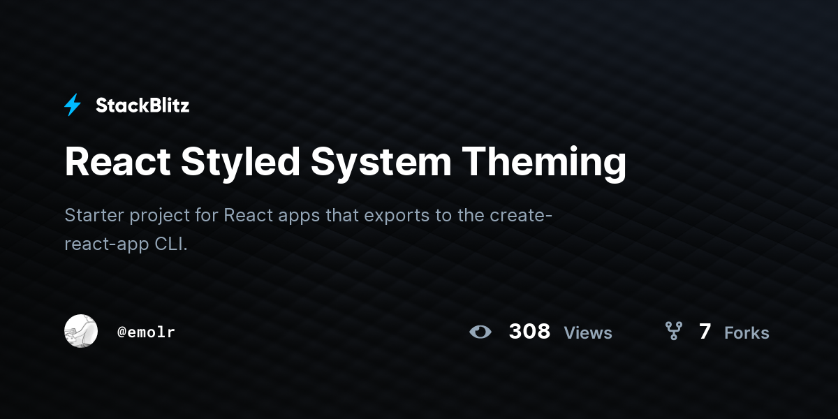 React Styled System Theming - StackBlitz