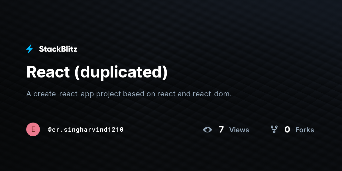 React (duplicated) - StackBlitz