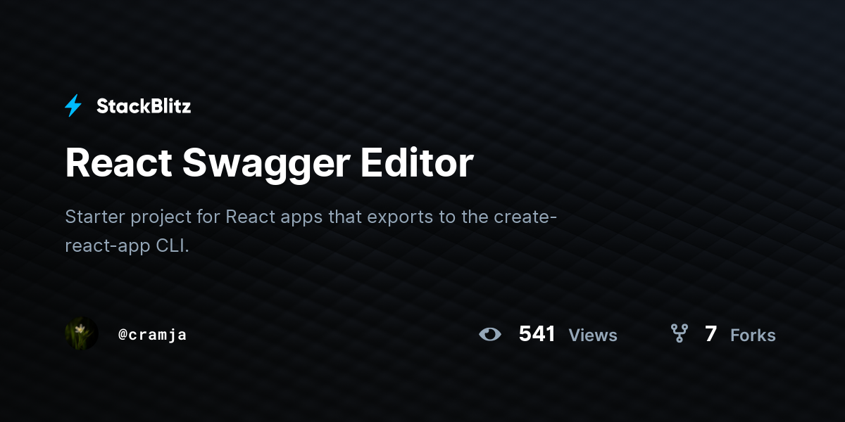 React Swagger Editor - StackBlitz