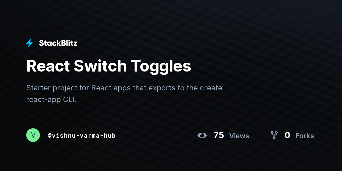React Switch Toggles - StackBlitz