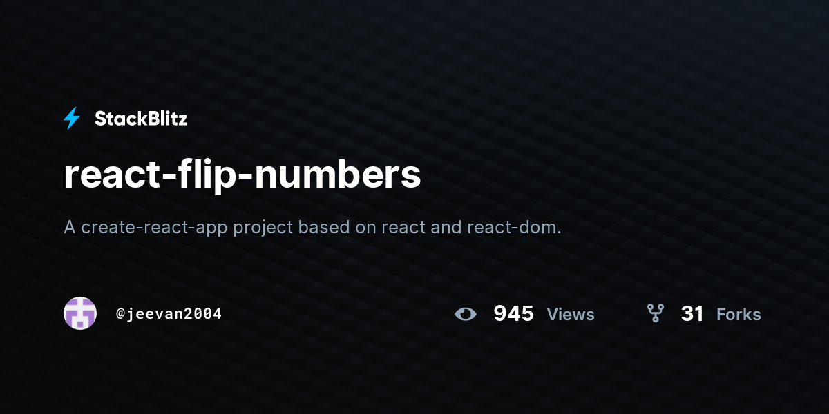 react-flip-numbers - StackBlitz