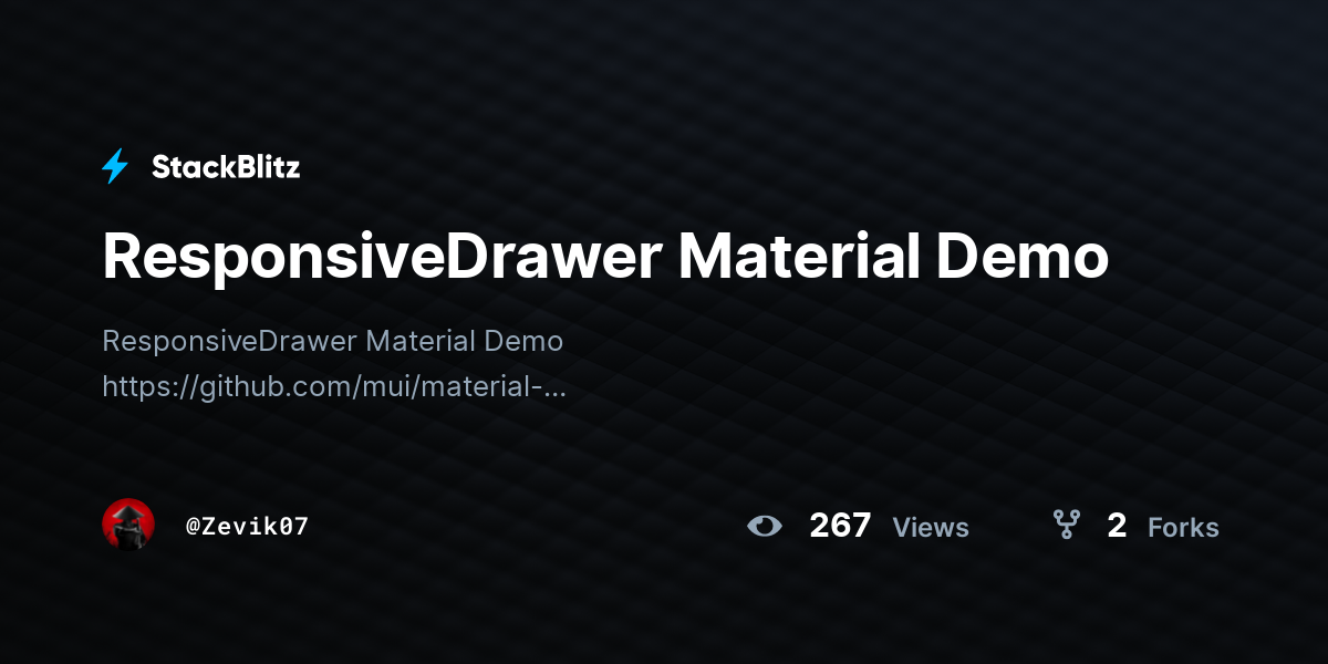 ResponsiveDrawer Material Demo - StackBlitz