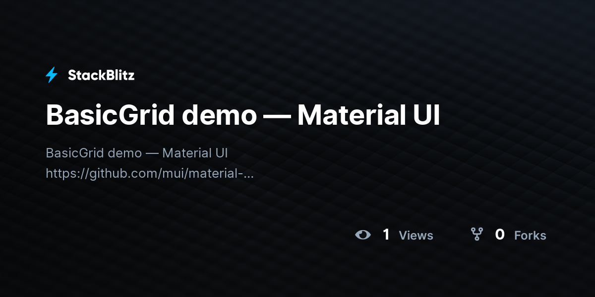 BasicGrid demo — Material UI - StackBlitz