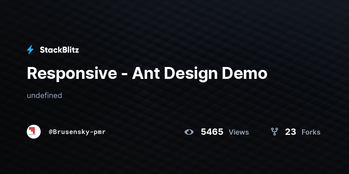 Responsive - Ant Design Demo - StackBlitz