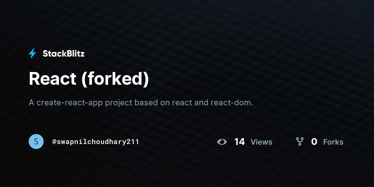 React (forked) - StackBlitz