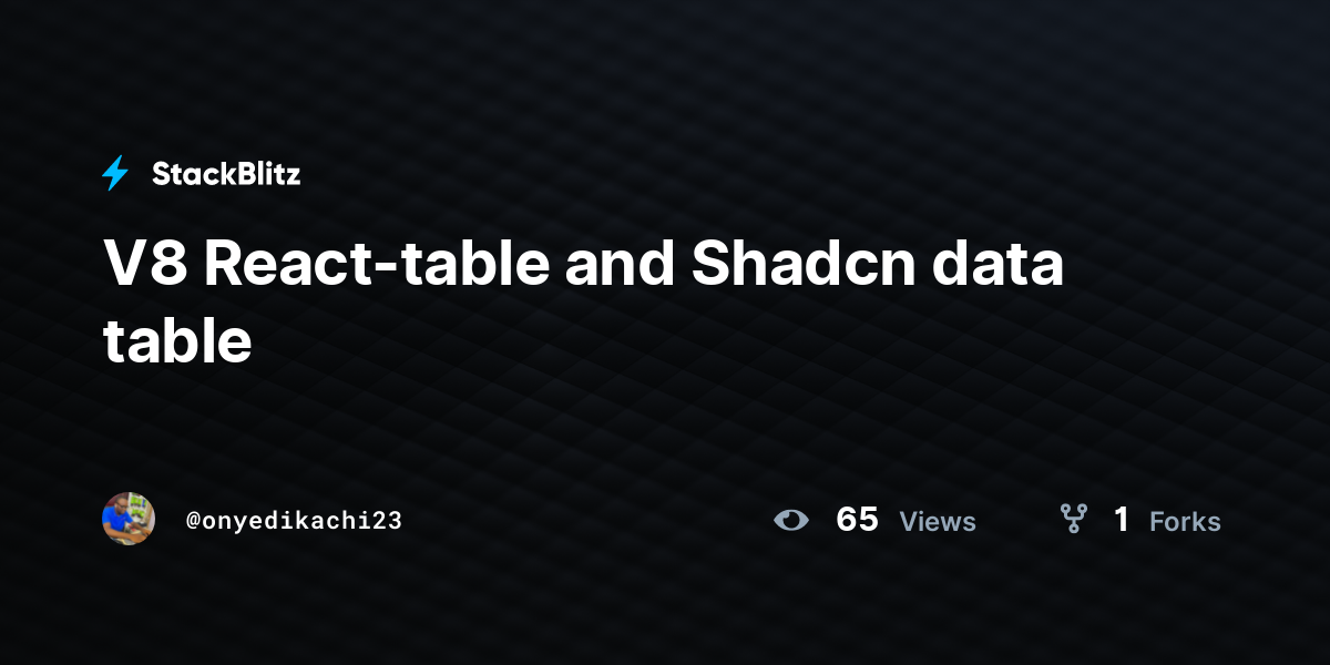 V8 React-table and Shadcn data table - StackBlitz